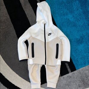 Nike Kids' White and Black Hoodie Set